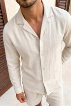 Oatmeal linen shorts