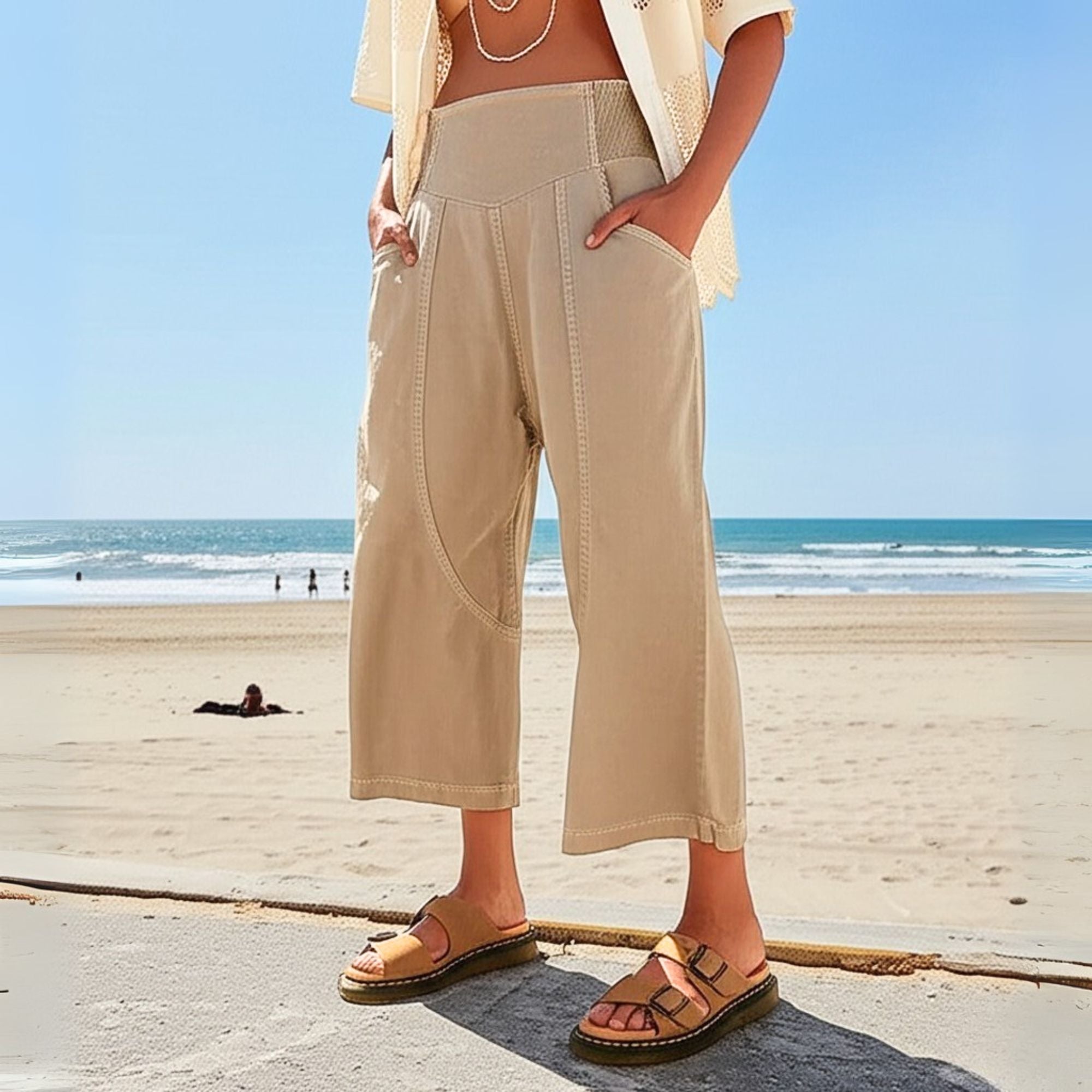 Wide-leg flowy pants
