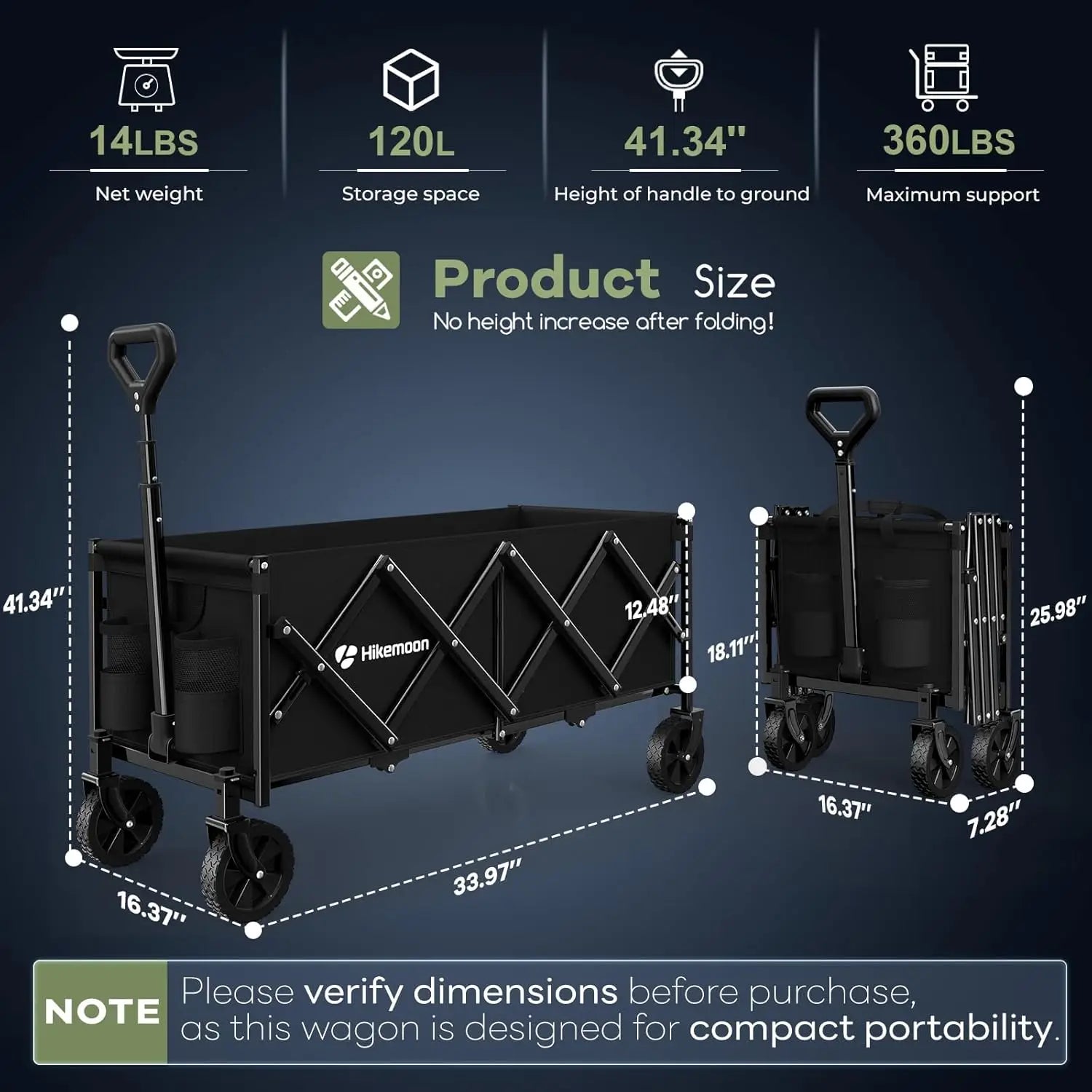 Collapsible wagon - folded compact storage