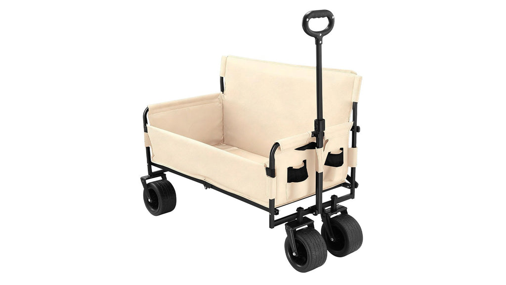 Foldable beach trolley cart wagon