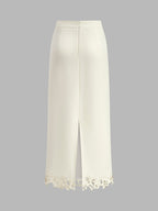 3D Embroidered A-Line Skirt