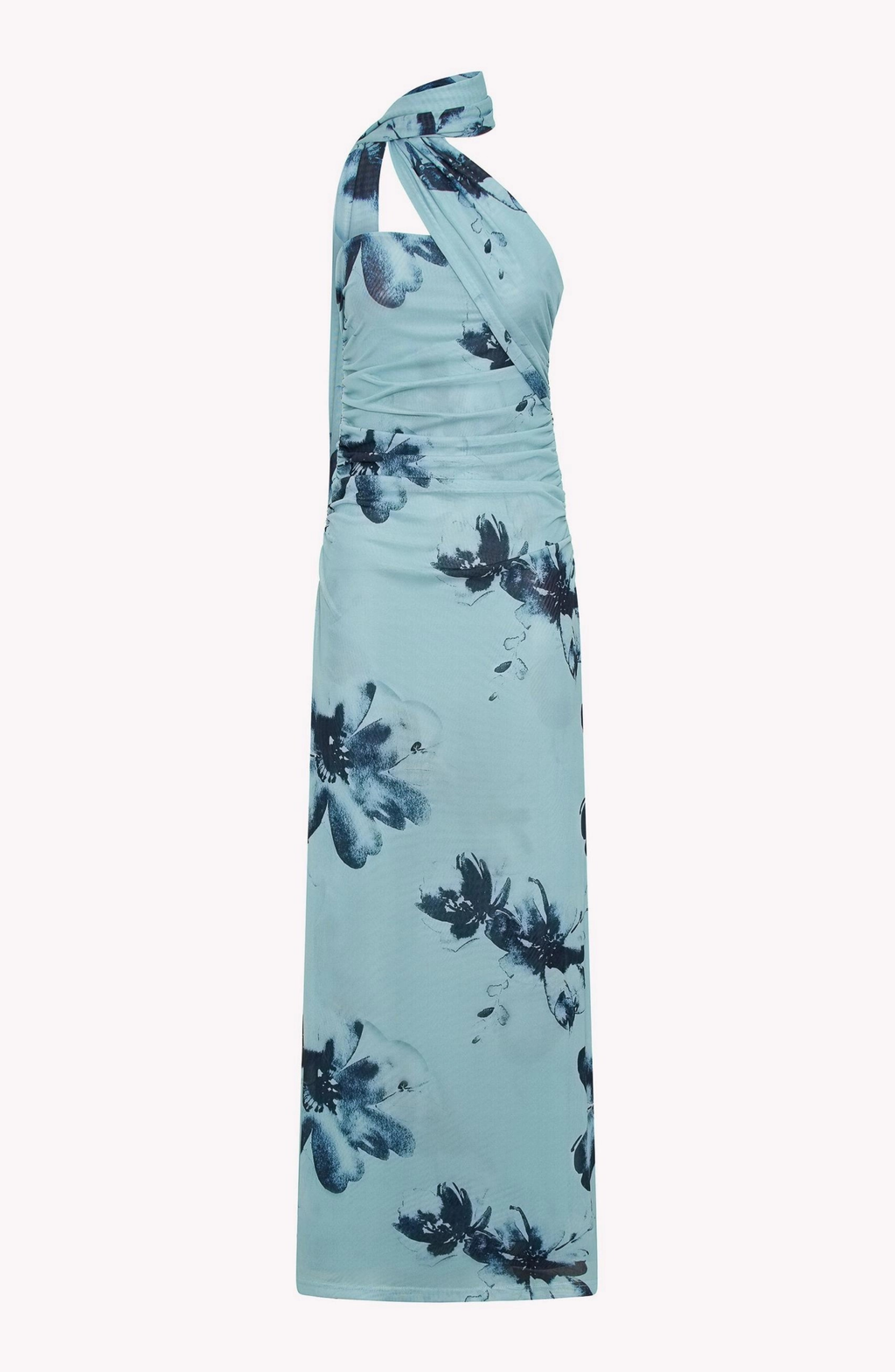 Floral print sleeveless bodycon midi dress full length view