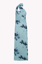 Floral print sleeveless bodycon midi dress full length view