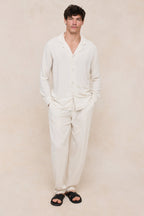 Oatmeal relaxed linen shirt
