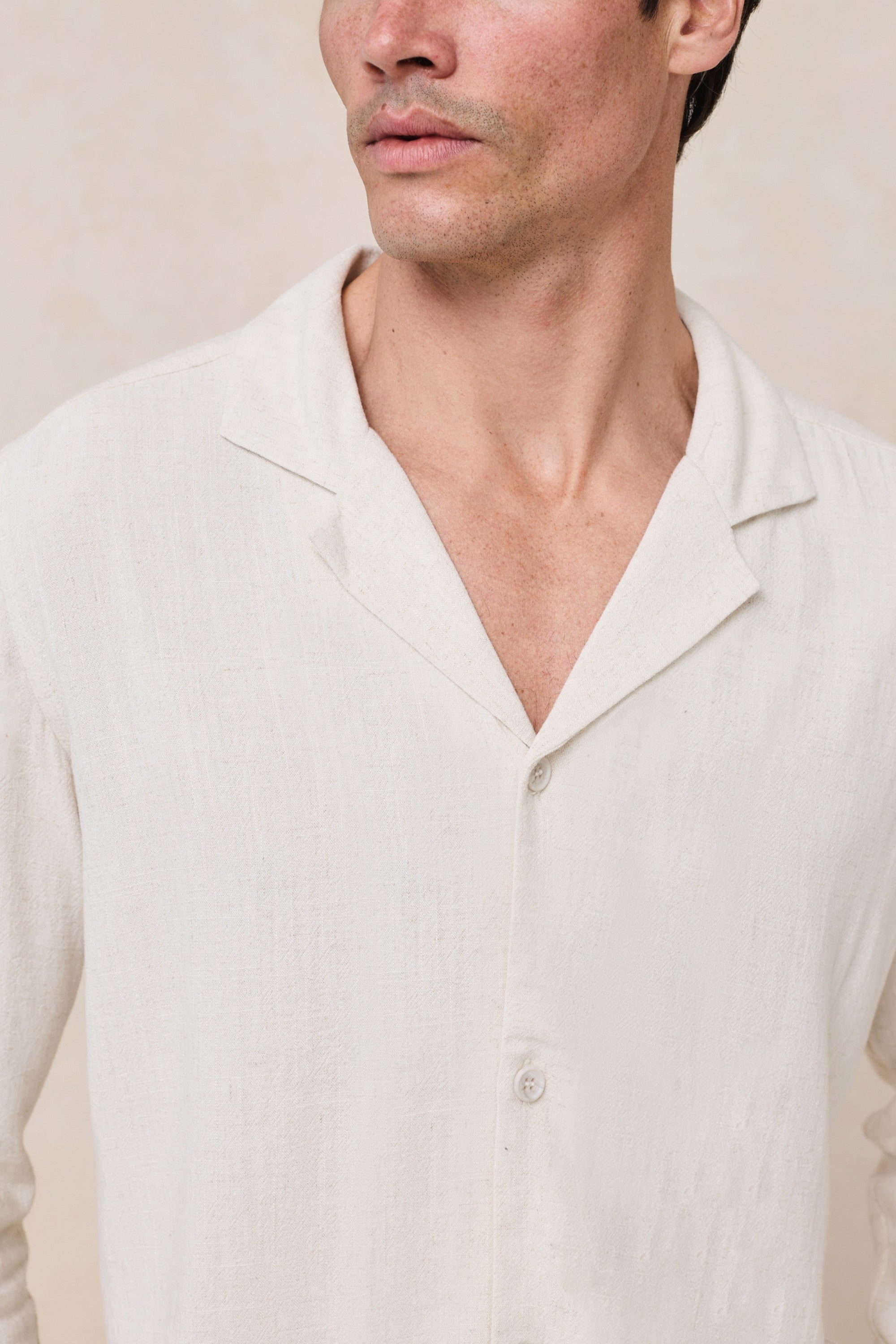 Oatmeal relaxed linen shirt