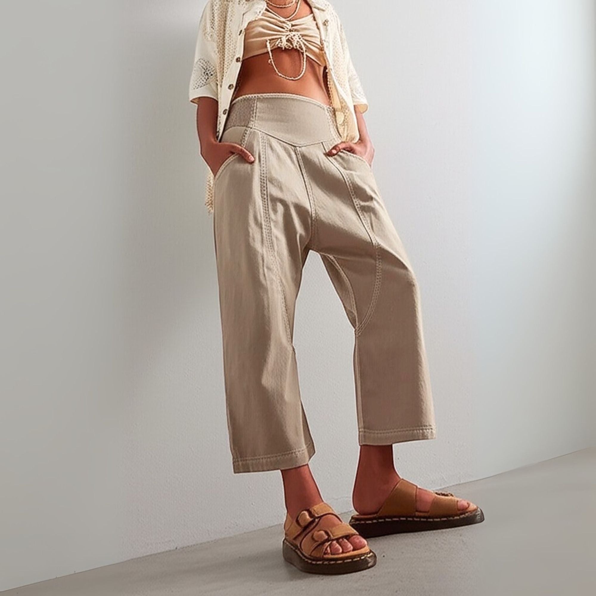 Wide-leg flowy pants