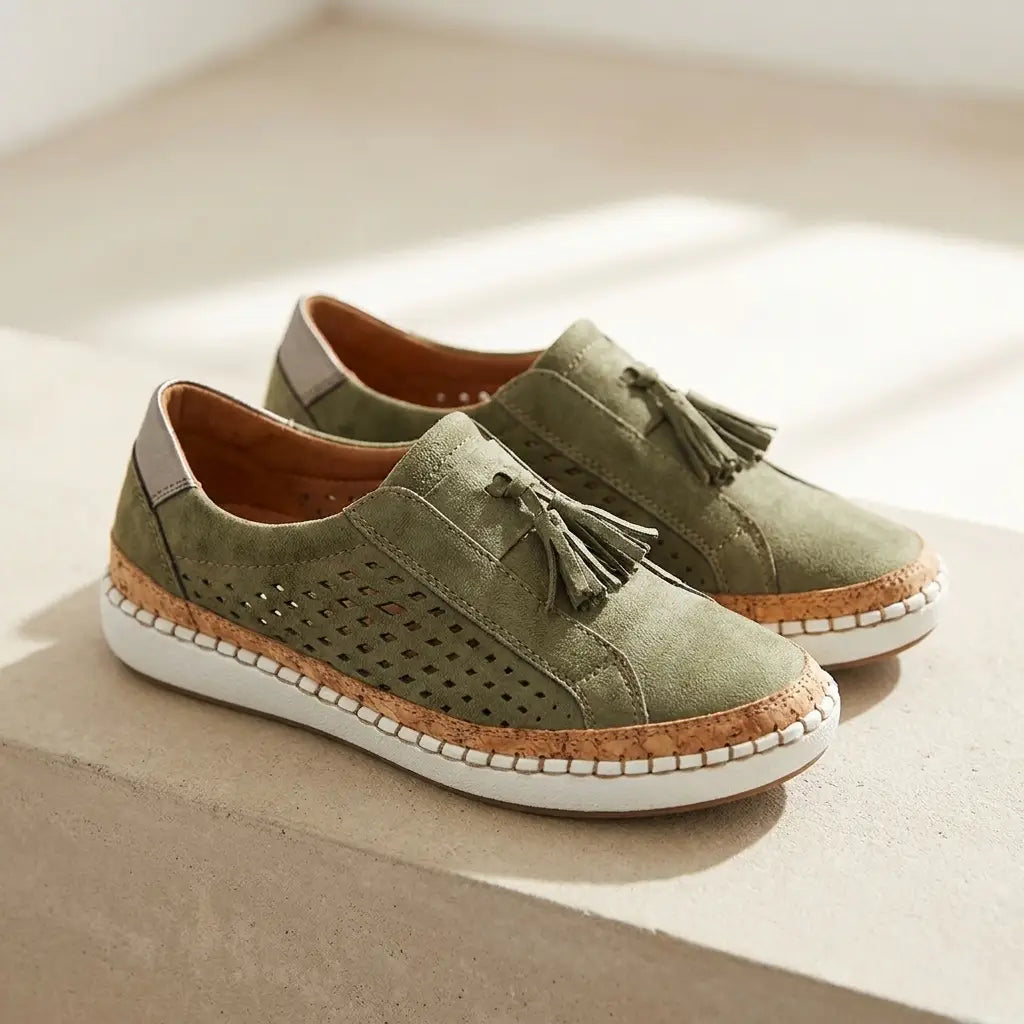 Slip-on comfort walking shoes