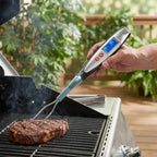 Digital BBQ thermometer fork at grill