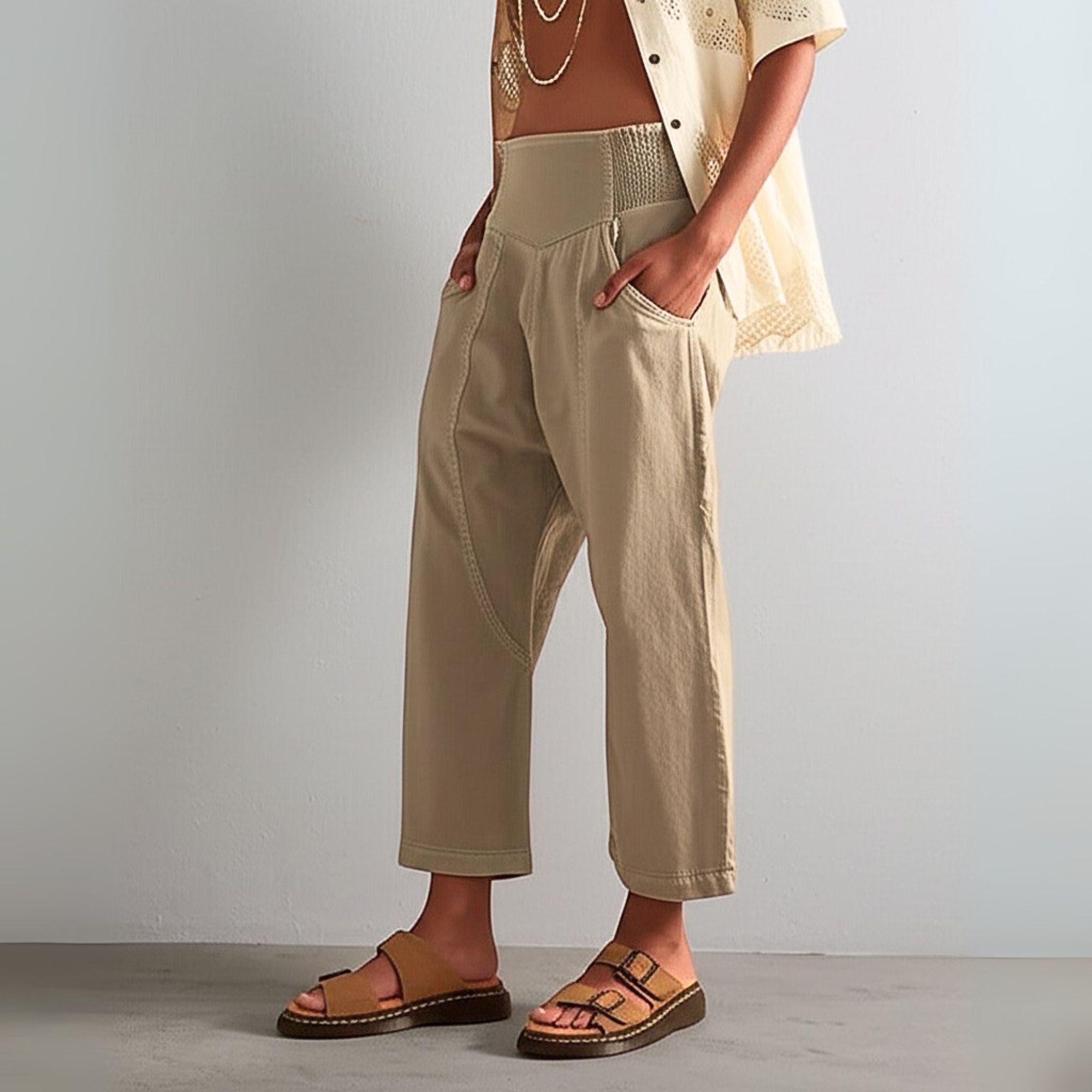Wide-leg flowy pants