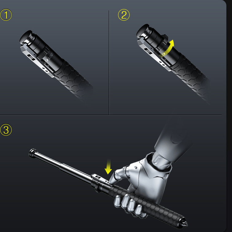 Telescopic walking stick collapsed
