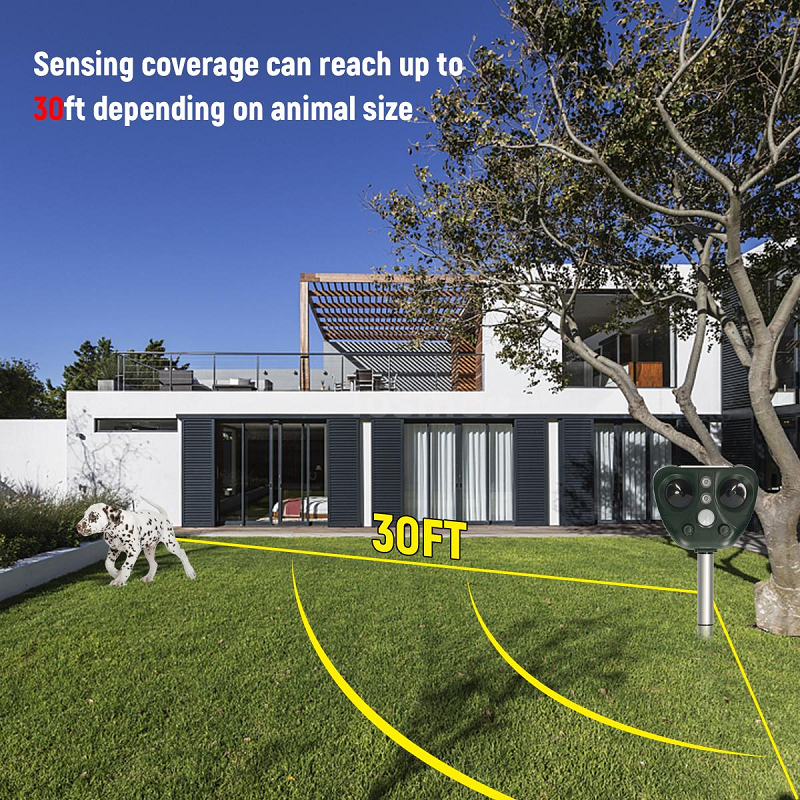 Ultrasonic bird repeller coverage
