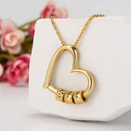 Heart name necklace with family names