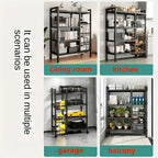 4-Tier Rolling Storage Rack — Metal Shelf with Wire Baskets & Wheels