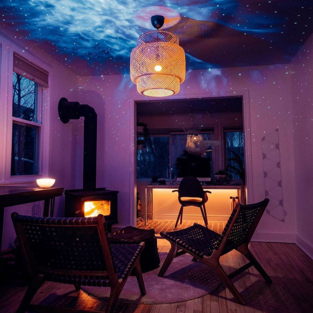 Galaxy star projector projecting nebula
