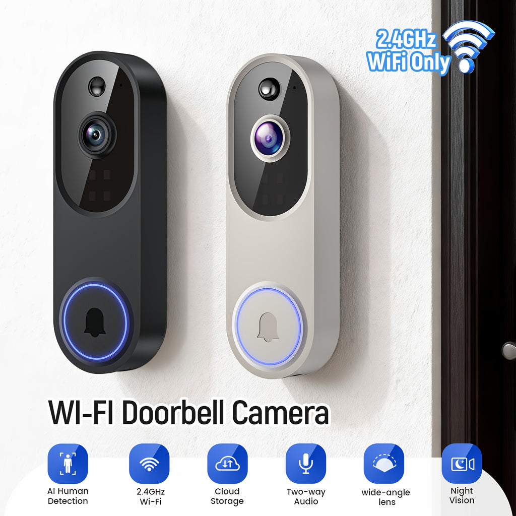 2K Wide-Angle Video Doorbell — 166° View, AI Detection, Wireless