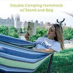 Double hammock with stand and carry bag
