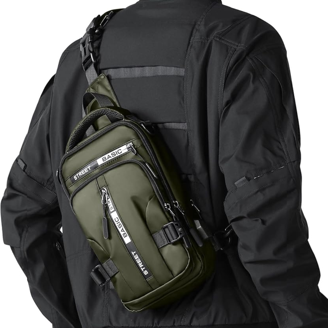 ActiveGear | Men's Sling Bag with Compact Design & Durable Nylon | Versatile Backpack for Daily Adventures