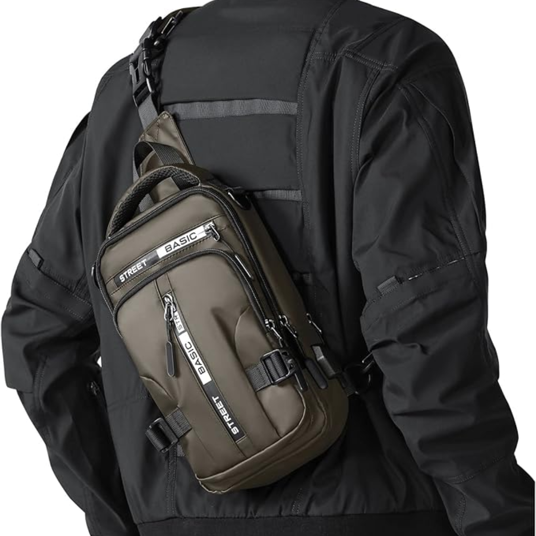ActiveGear | Men's Sling Bag with Compact Design & Durable Nylon | Versatile Backpack for Everyday Use