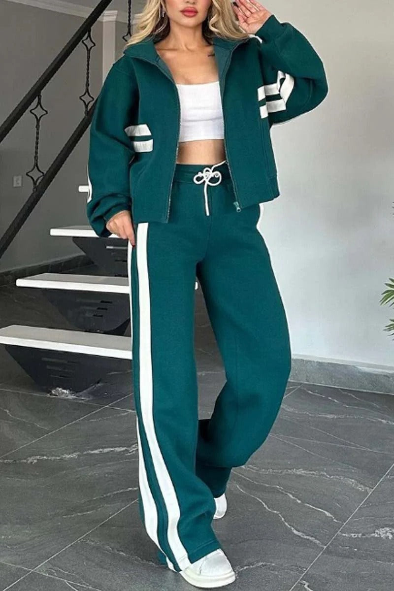 Activewear Collection | Women's Workout Set with Zip Jacket & Pants | Comfortable Matching Outfit for Everyday Activities