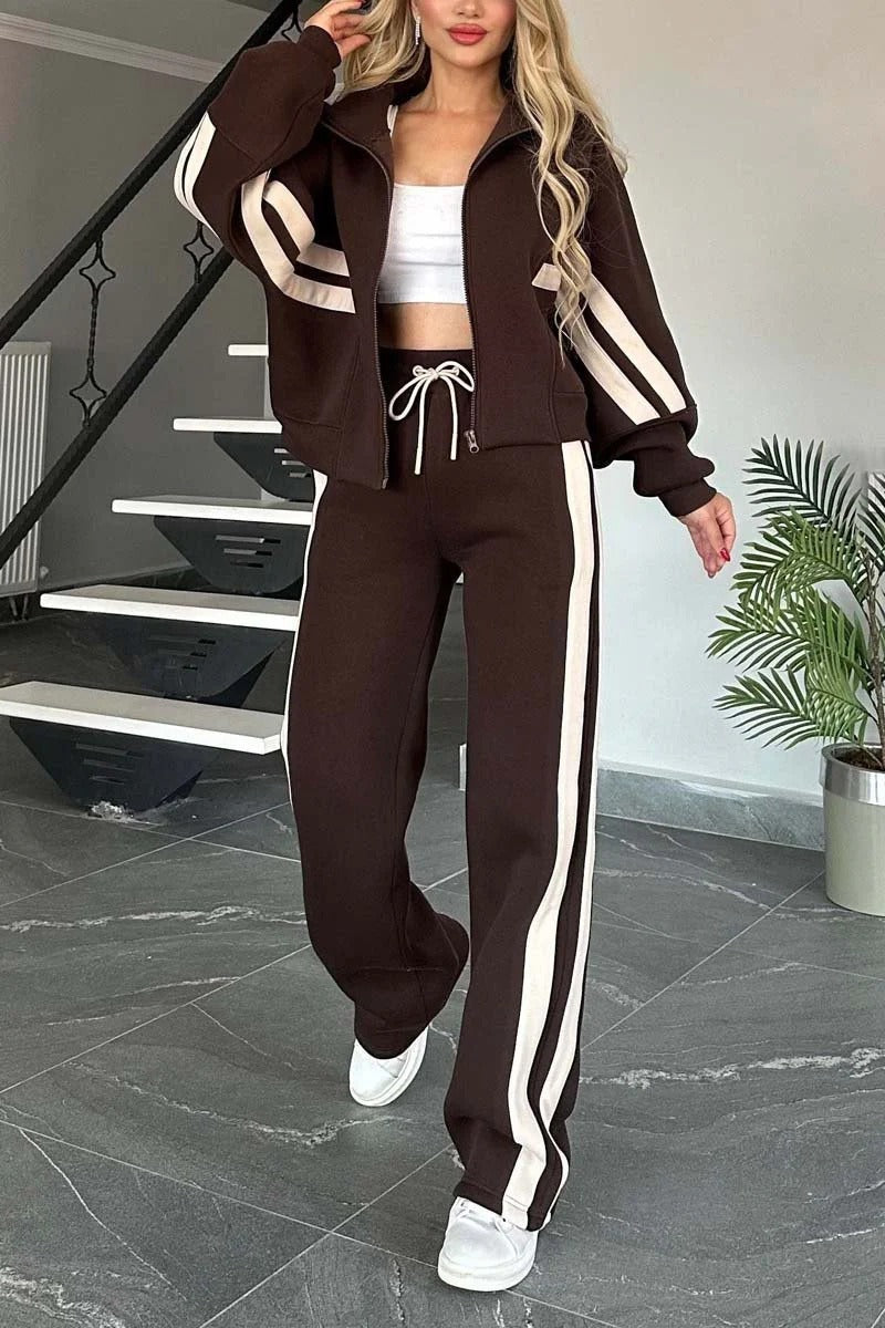 Activewear Collection | Women's Workout Set with Zip Jacket & Pants | Comfortable Matching Outfit for Everyday Activities