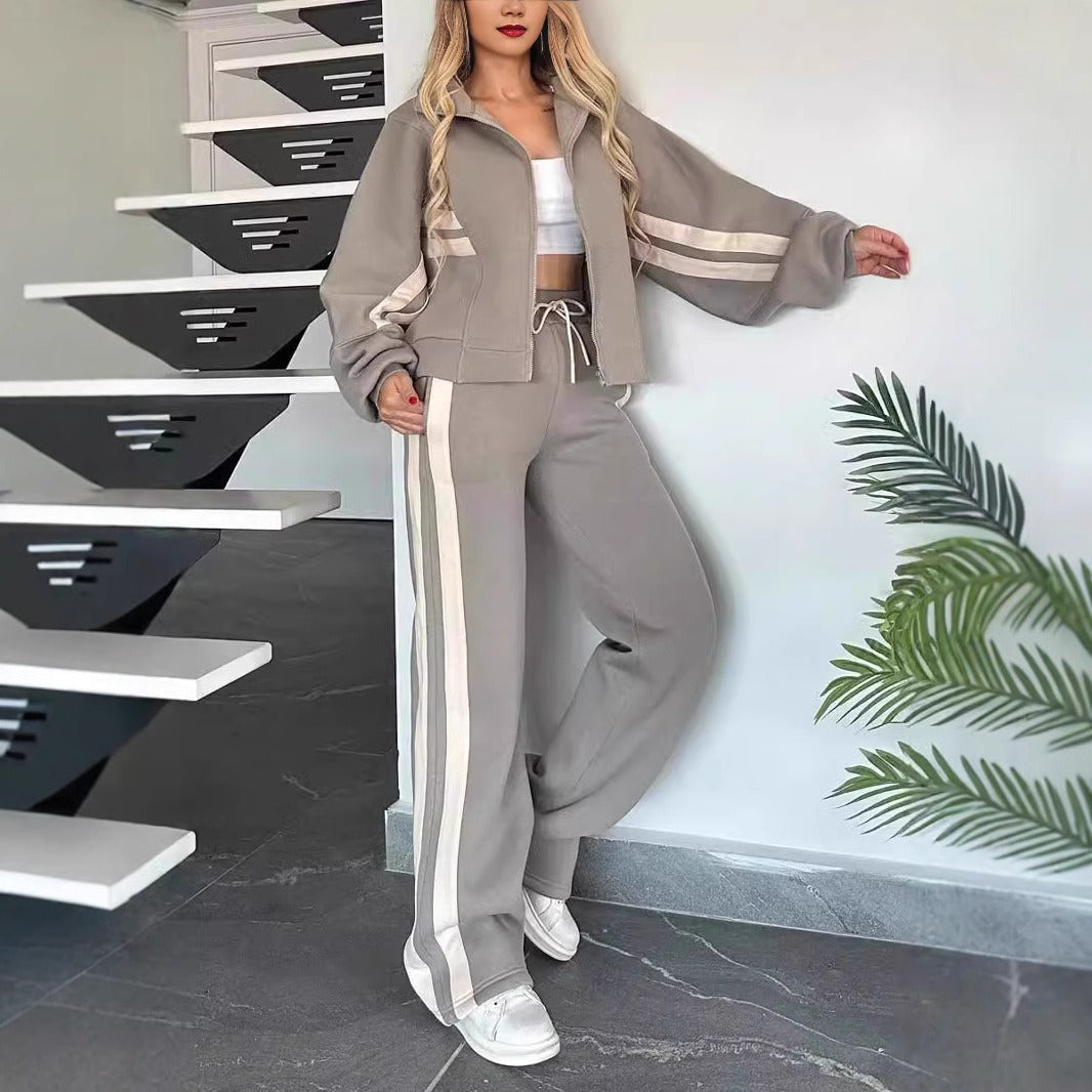 Activewear Collection | Women's Workout Set with Zip Jacket & Pants | Comfortable Matching Outfit for Everyday Activities