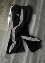 Retro-Stripe Joggers — Breathable Loose-Fit Sweatpants