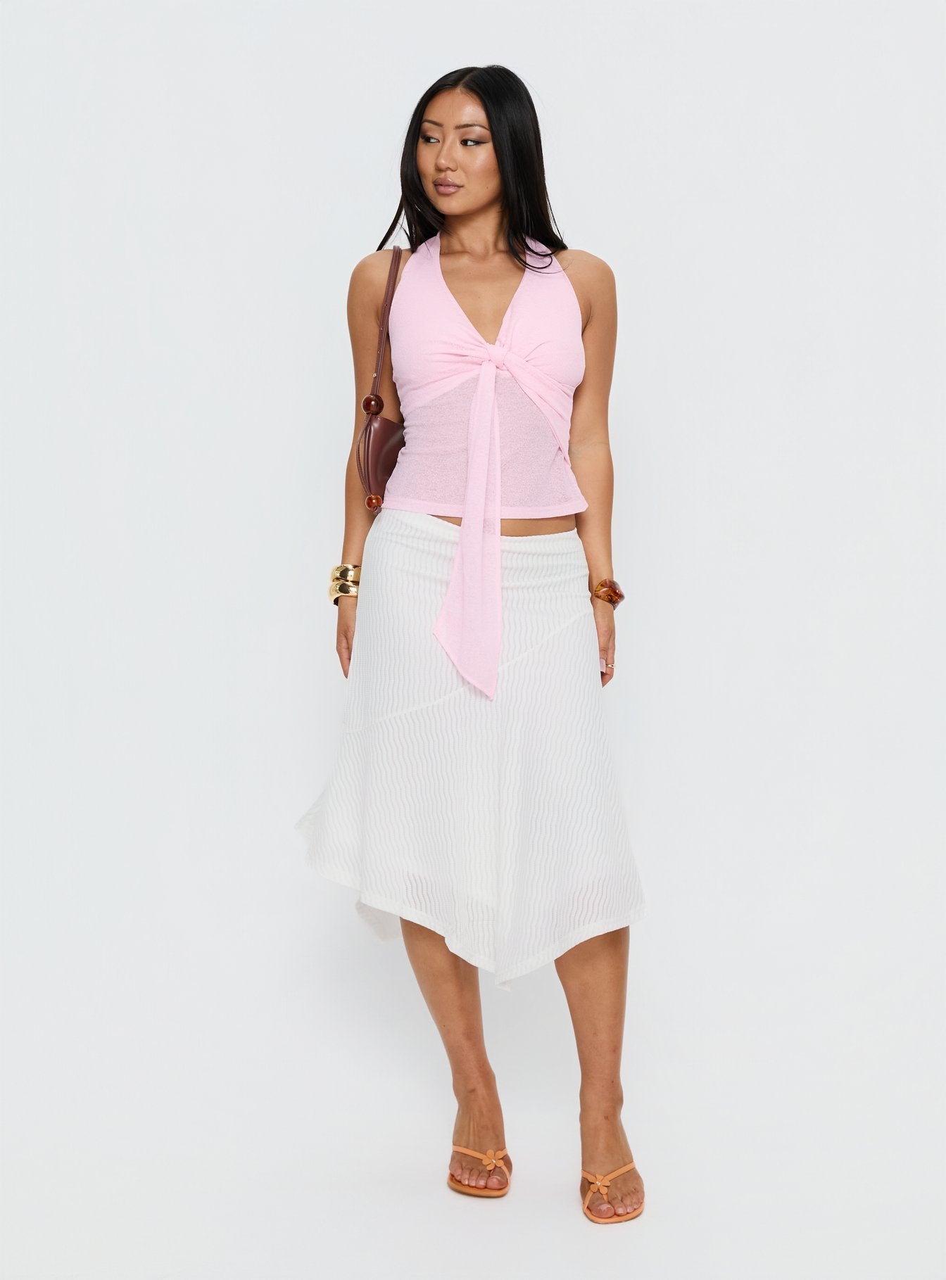 Women's Adrea Asymmetrical Midi Skirt White | Midi skirt with asymmetrical design 2