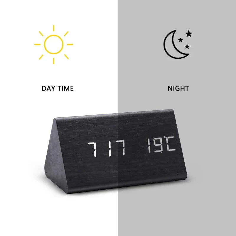 LED alarm clock on desk
