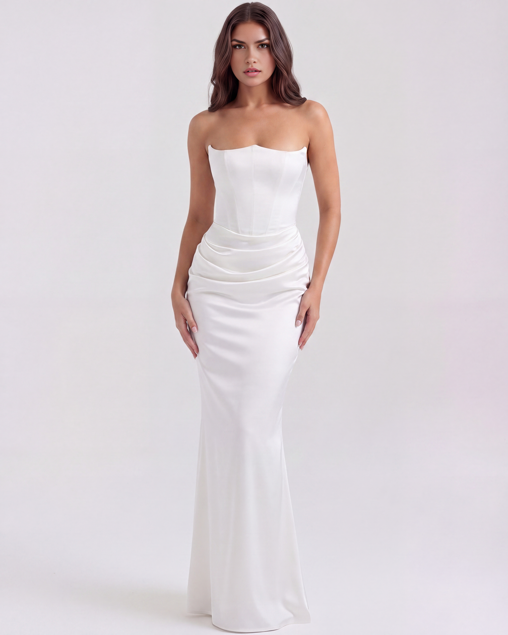 Almond Muse – Elegant Corset Dress with Boned Support – Flattering Fit