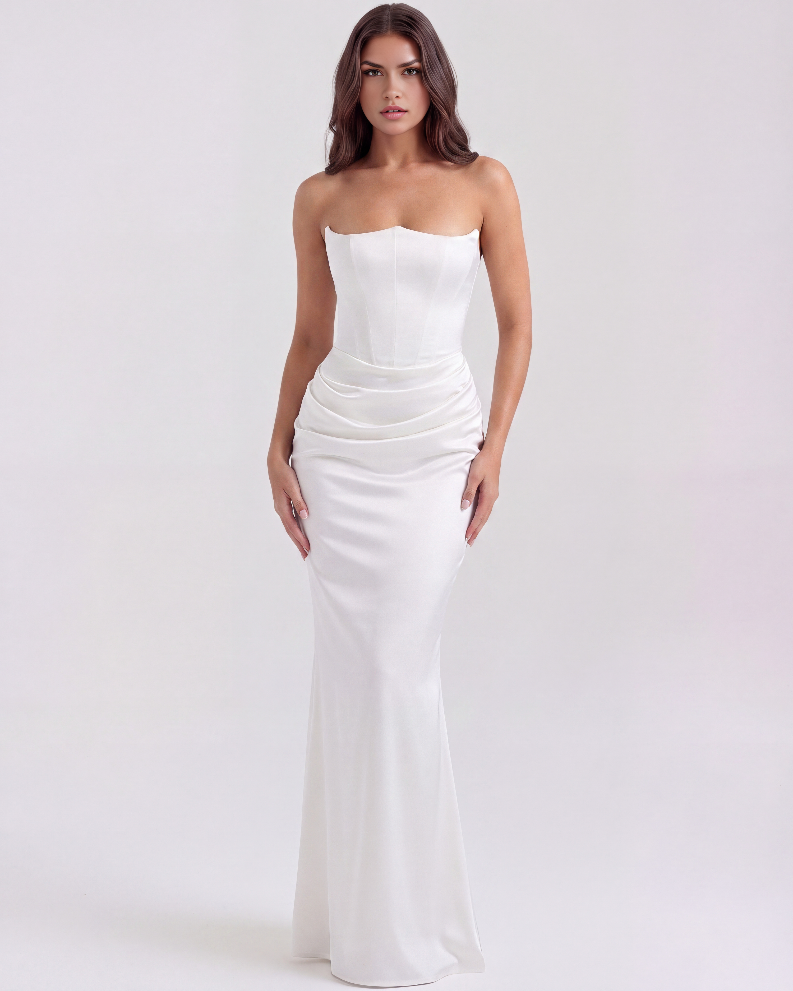 Almond Muse – Elegant Corset Dress with Boned Support – Flattering Fit