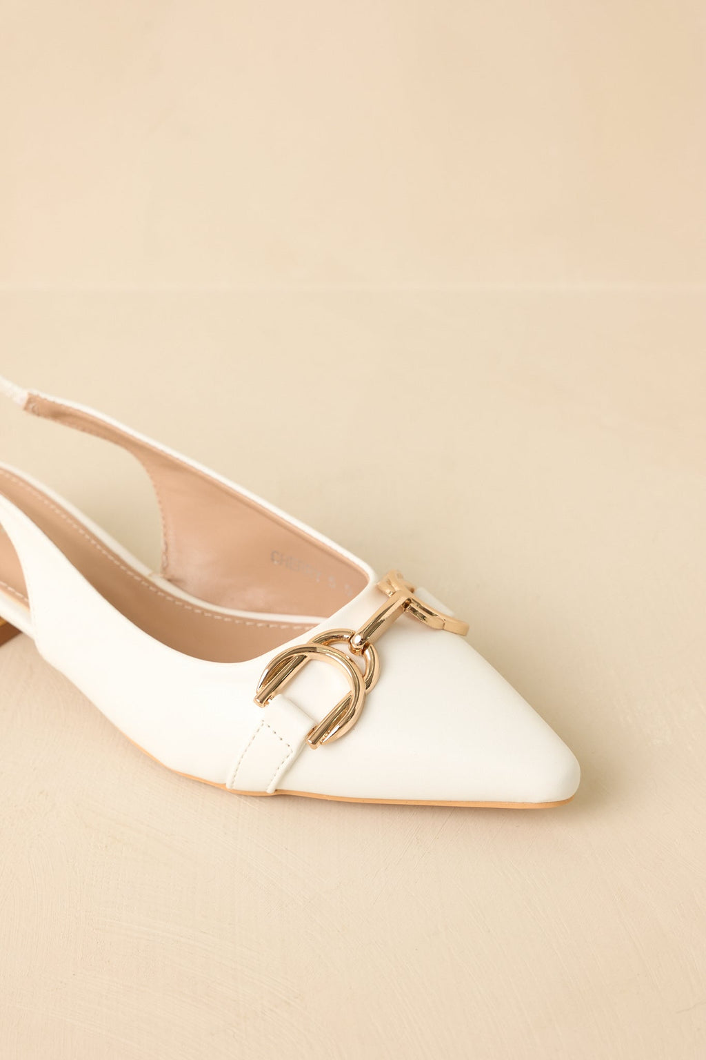 Women's Always Everything White Pointed Toe Slingback Low Block Heels | Heel measures 1" 4