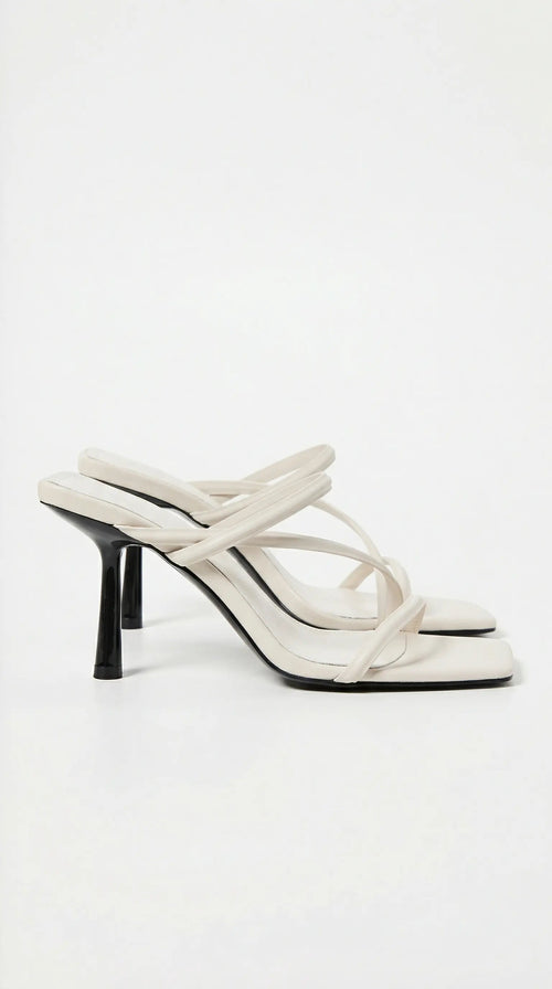 Women's Amanda Collection | Black Mules Shoes with Elegant Strappy Design | Chic Slip-On Heels for Effortless Style | Sl 0