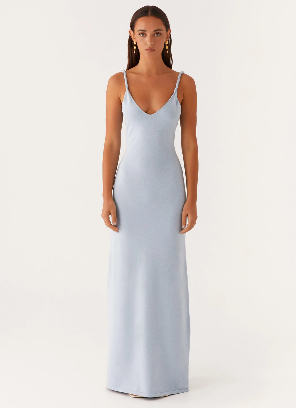 Ellopez – Maxi Dress for Women with Deep V-Neckline & Chiffon Panels