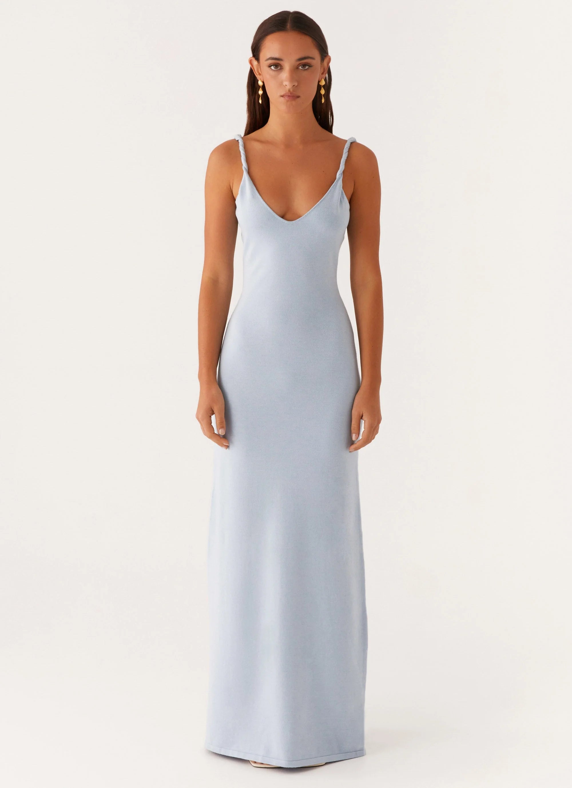 Ellopez – Maxi Dress for Women with Deep V-Neckline & Chiffon Panels