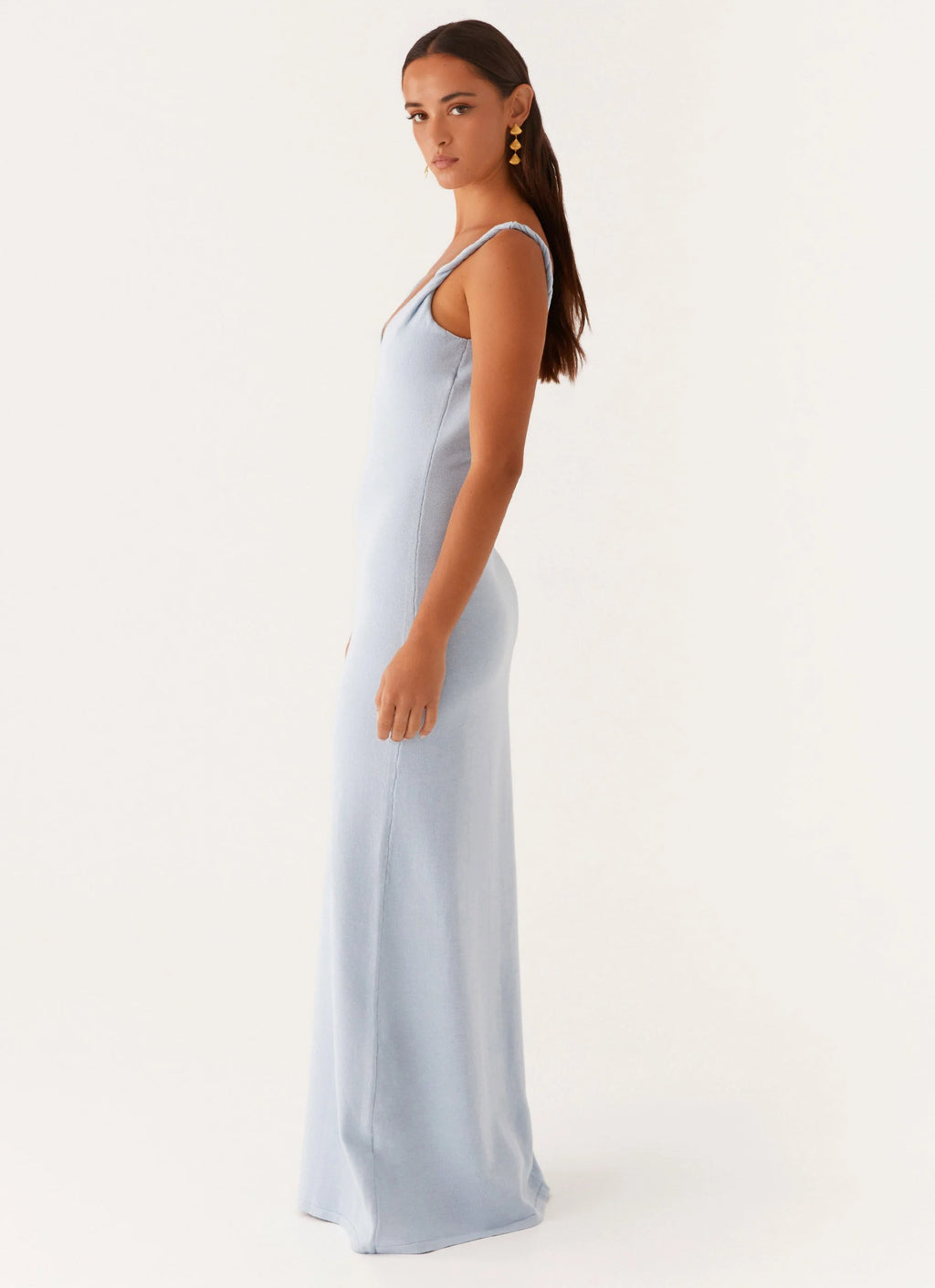 Ellopez – Maxi Dress for Women with Deep V-Neckline & Chiffon Panels