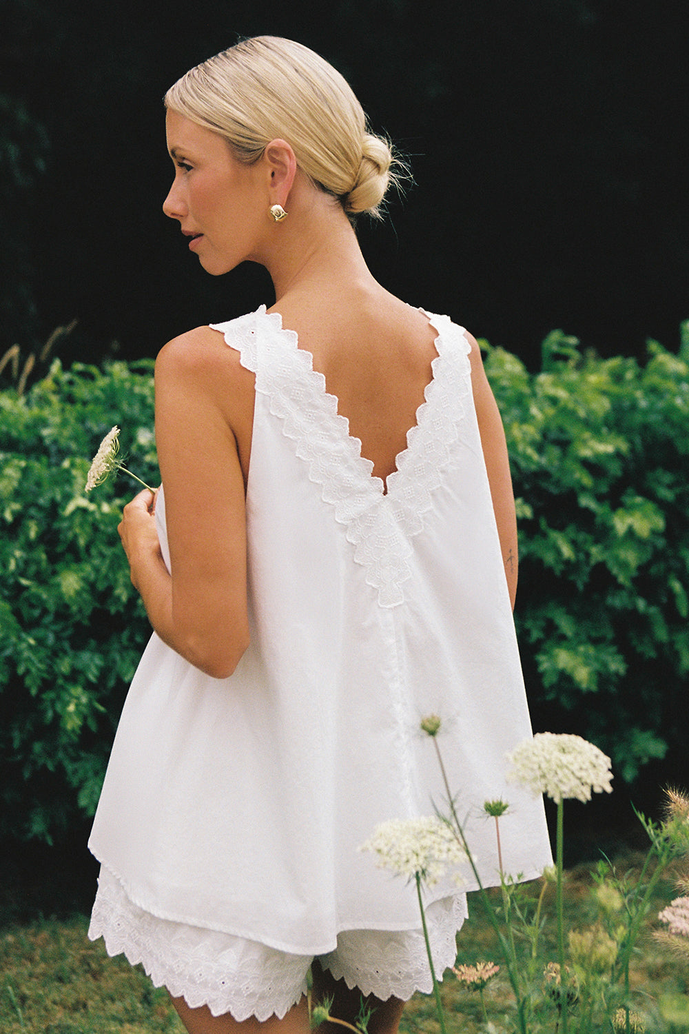 Annabel Collection | Women's Top with Deep V Neckline & Lace Trim | Elegant Sleeveless Blouse for Stylish Comfort