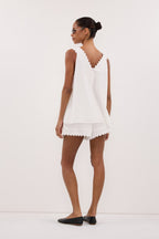 Annabel Collection | Women's Top with Deep V Neckline & Lace Trim | Elegant Sleeveless Blouse for Stylish Comfort
