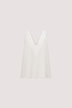 Annabel Collection | Women's Top with Deep V Neckline & Lace Trim | Elegant Sleeveless Blouse for Stylish Comfort