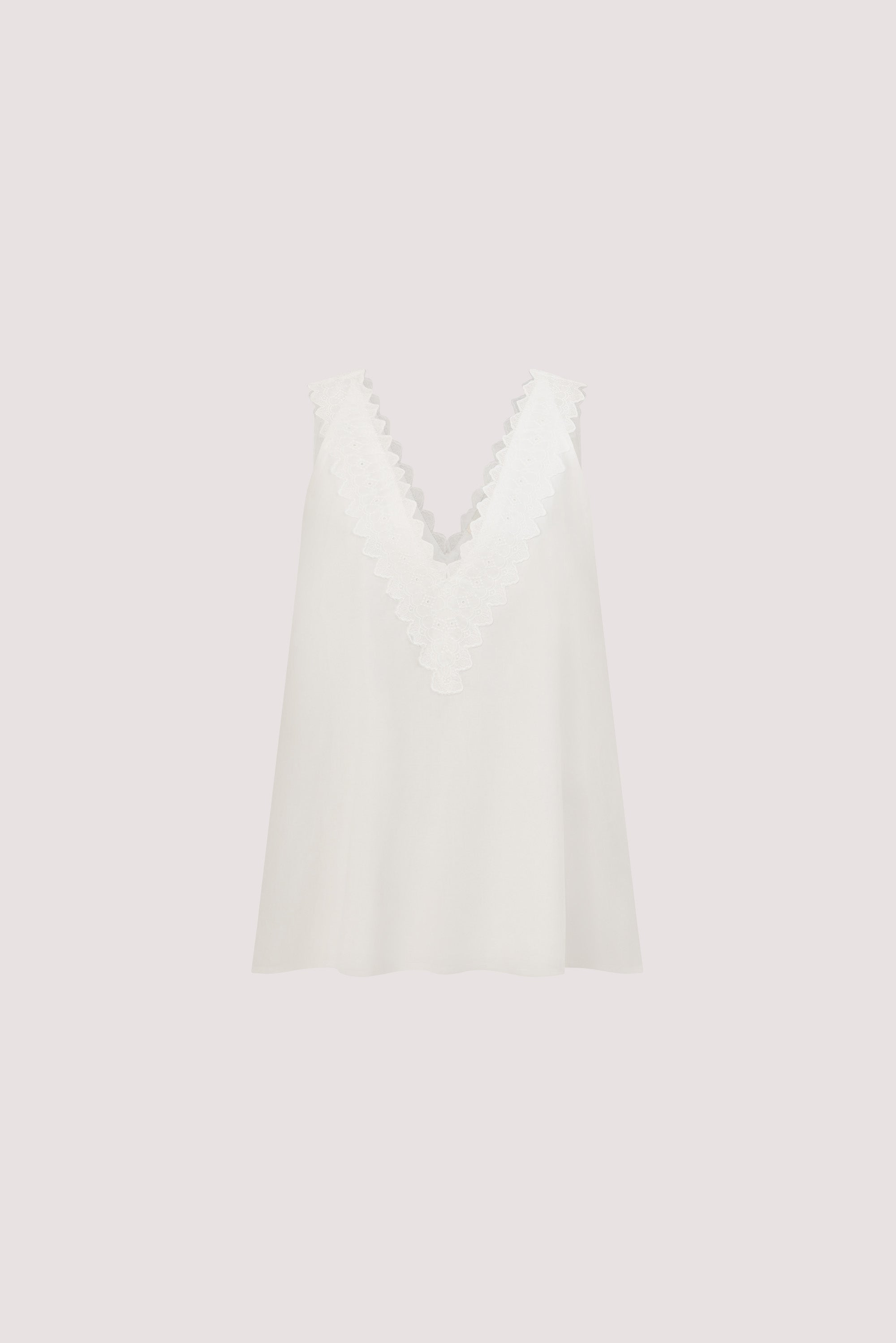Annabel Collection | Women's Top with Deep V Neckline & Lace Trim | Elegant Sleeveless Blouse for Stylish Comfort