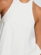 Aquaria Collection | Halter Linen Blend Top with Adjustable Straps | Stylish Summer Top for Comfort