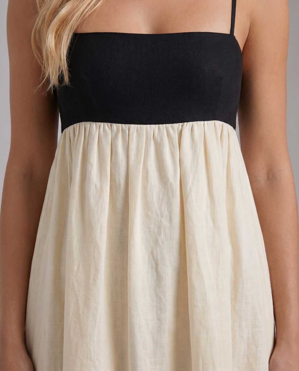 Aria Collection | Maxi Slip Dress with Contrast Bodice Panel | Elegant Ankle-Length Design for Effortless Style
