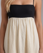Aria Collection | Maxi Slip Dress with Contrast Bodice Panel | Elegant Ankle-Length Design for Effortless Style