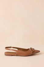 Women's As It Stands Mocha Brown Patent Pointed Toe Slingback Flats | All Man Made Materials 2