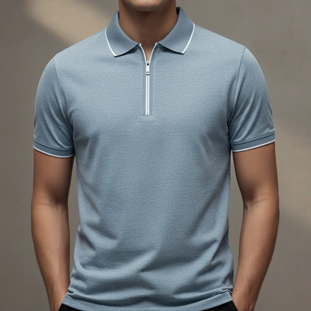 Women's Ashford Zip Polo | Cotton-polyester blend for breathability 8