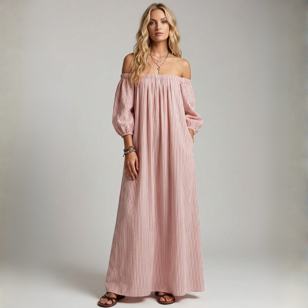 Aura Collection | Maxi Dress for Women with Off-Shoulder Design | Elegant Summer Style for Comfort and Movement