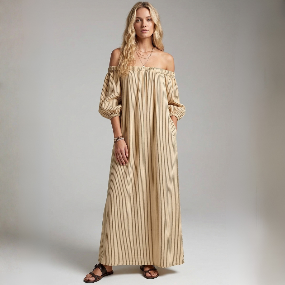 Aura Collection | Maxi Dress for Women with Off-Shoulder Design | Elegant Summer Style for Comfort and Movement