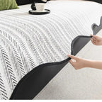 Herringbone scallop-edge sofa cover detail