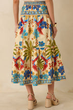 Women's Aylaya Geneva Multi Cotton Tiered Maxi Skirt | 100% Cotton 6