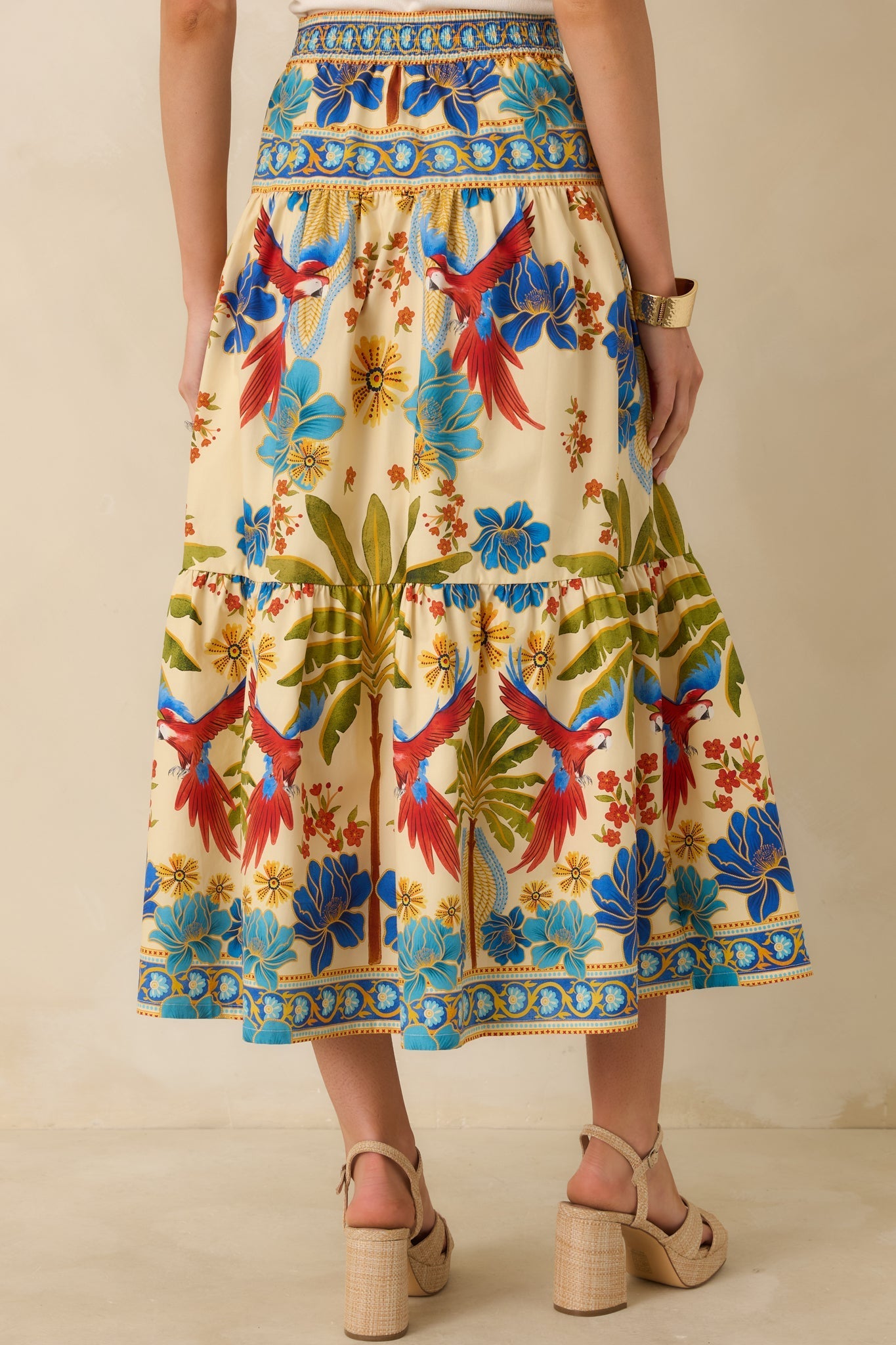 Women's Aylaya Geneva Multi Cotton Tiered Maxi Skirt | 100% Cotton 6