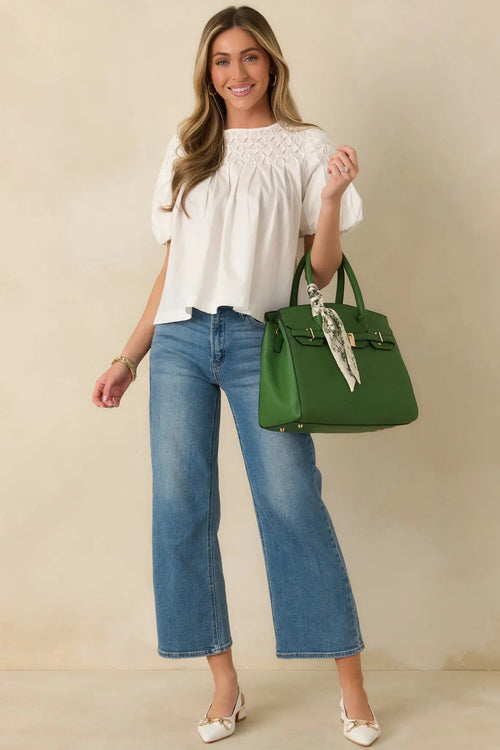 Women's Basic Luxuries White Cotton Short Sleeve Top | 100% Cotton 0